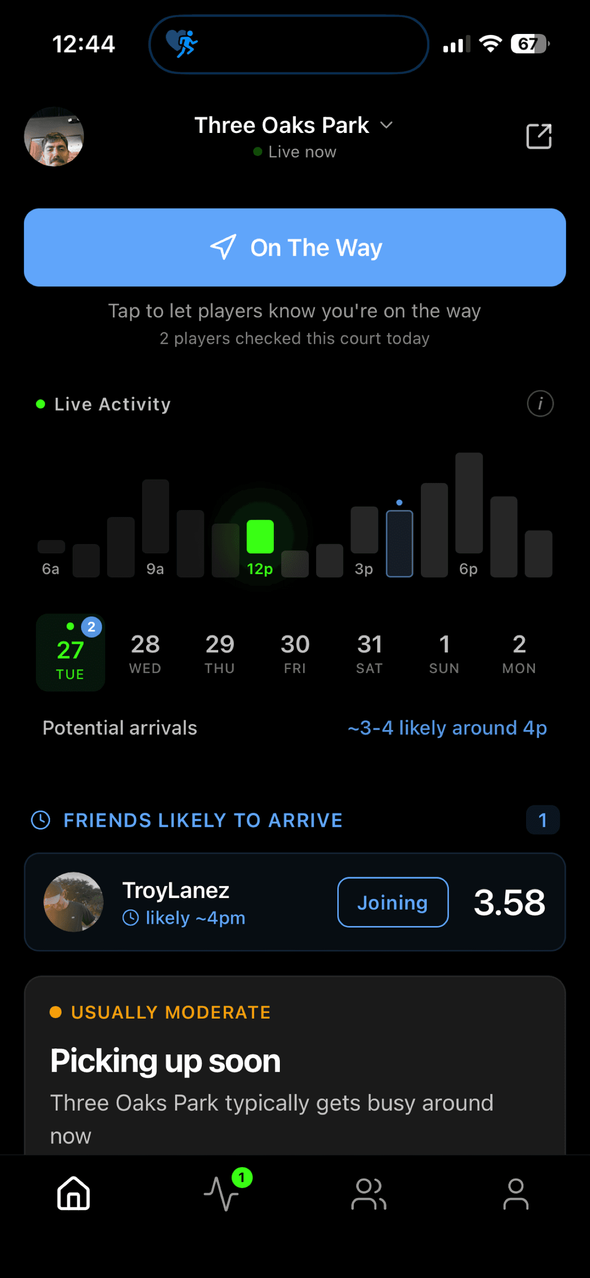 Court presence screen